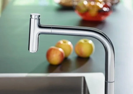 Фото смеситель для кухонной мойки hansgrohe metris select 73804000_vstvo