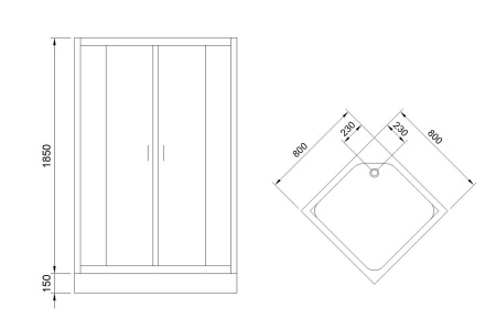 Фото душевое ограждение royal bath hp rb80hp-t-ch 80x80 см