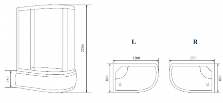 Фото душевая кабина timo standart t-5520 r 120x85 см