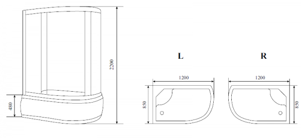Фото душевая кабина timo standart t-5520 r 120x85 см