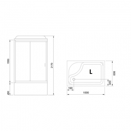 Фото душевая кабина royal bath bp rb8100bp5-wt-ch-l 100x80 см