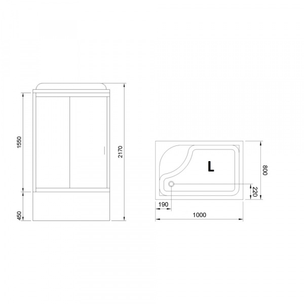 Фото душевая кабина royal bath bp rb8100bp5-wt-ch-l 100x80 см