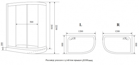 Фото душевая кабина timo premium ilma-902 l 120x80 см