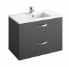 Тумба под раковину Jacob Delafon Ola 80 см, цвет: серый антрацит