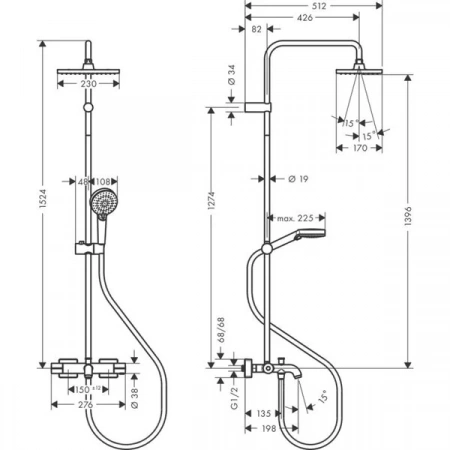 Фото душевая стойка hansgrohe vernis shape 26098000