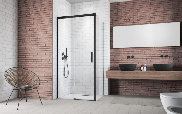 Фото душевая дверь radaway idea black kdj 160 см 387046-54-01l/r