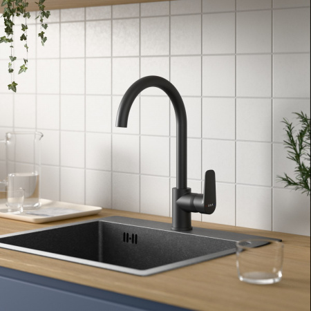 Фото смесители для кухни vitra flow soft a4341936exp цвет черный
