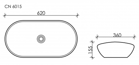 Фото раковина накладная ceramicanova element 62 см, цвет: белый cn6015