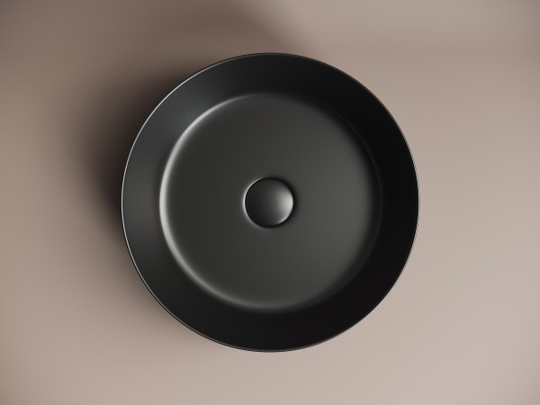 Фото раковина накладная ceramicanova element 39 см, цвет: черный cn6022mb