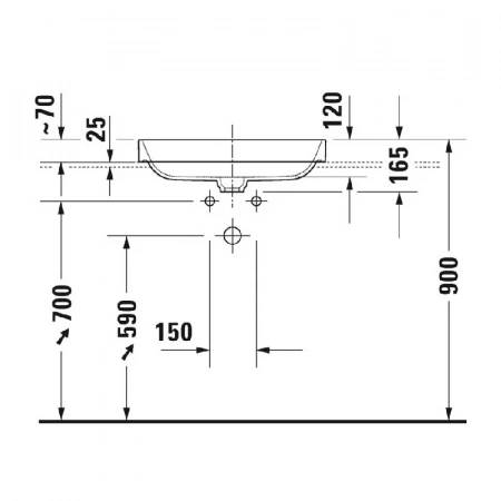 Фото раковина накладная duravit happy d.2 plus  60 см 2359601300