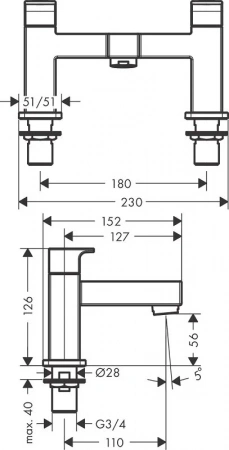 Фото смеситель для ванны hansgrohe vernis shape 71452670