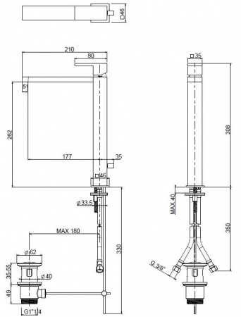 Фото смеситель для раковины cezares unika unika-lc-03/24-w0