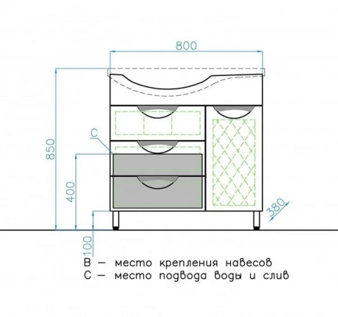 Фото тумба под раковину style line  жасмин 80 см лс-00000526