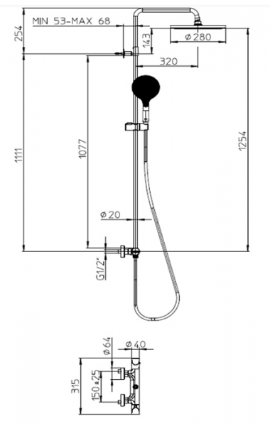 Фото душевая стойка bossini apice l10505.030