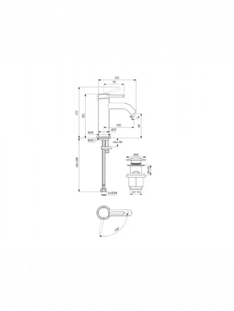 Фото смеситель для раковины ideal standard cerafine nuovo bd759xg