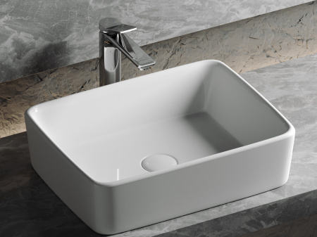 Фото раковина накладная ceramicanova element 48 см, цвет: белый cn6037