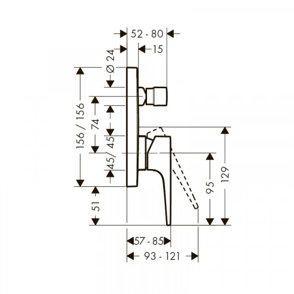 Фото смеситель для ванны hansgrohe metropol 74546000