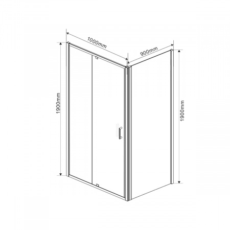 Фото душевой уголок vincea intra 100x90 см vsr-1i901090ch