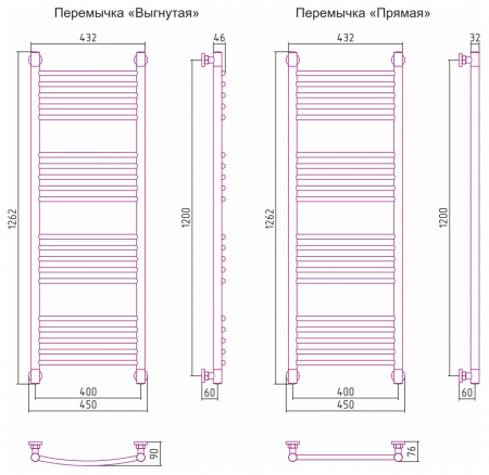 Фото водяной полотенцесушитель сунержа богема+ 120x40 см 00-0220-1240