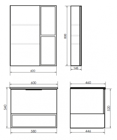 Фото тумба с раковиной comforty франкфурт 60 см 00-00004332