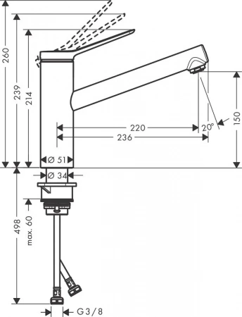 Фото смеситель для кухонной мойки hansgrohe zesis 74813000