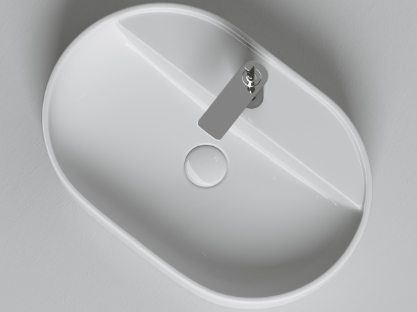 Фото раковина накладная ceramicanova element 60 см, цвет: белый cn6035