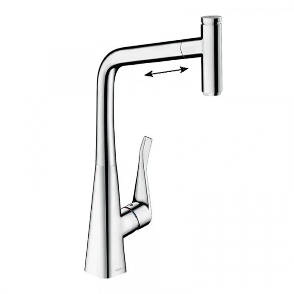 Фото смеситель для кухонной мойки hansgrohe metris select 73803000