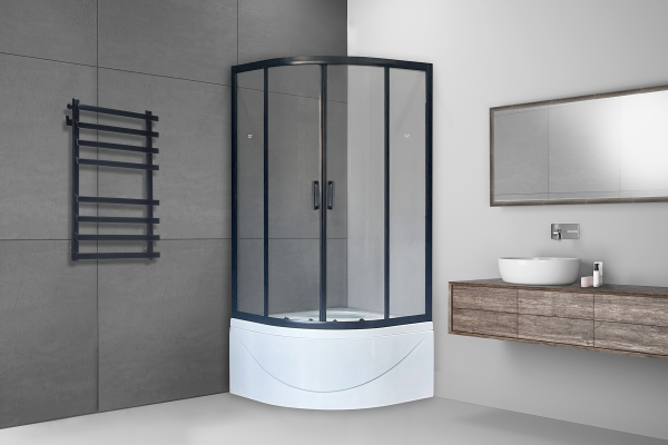 Фото душевое ограждение royal bath bk rb100bk-t-bl 100x100 см
