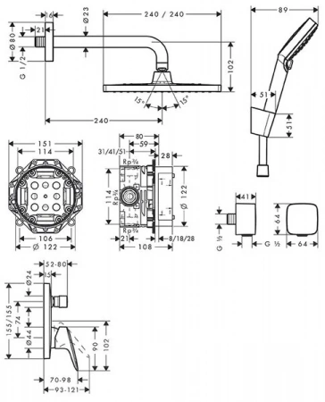Фото душевая стойка hansgrohe crometta 27957000