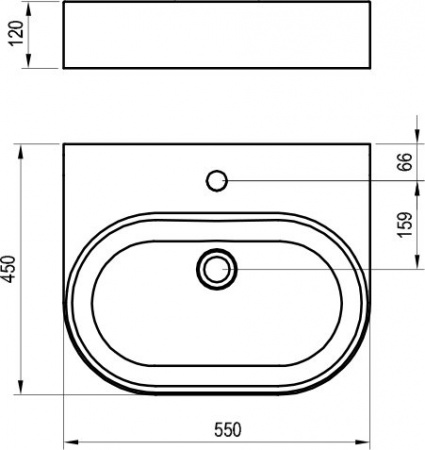 Фото раковина накладная ravak ceramic slim 55 см xjx01155004