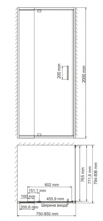 Фото душевое ограждение wasserkraft berkel 80x80 см 48p02