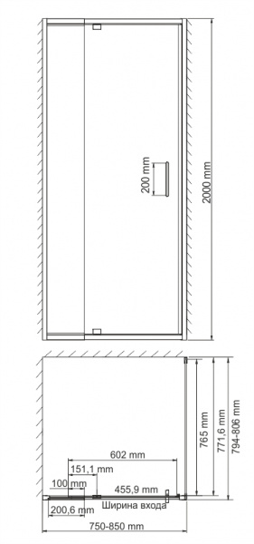 Фото душевое ограждение wasserkraft berkel 80x80 см 48p02