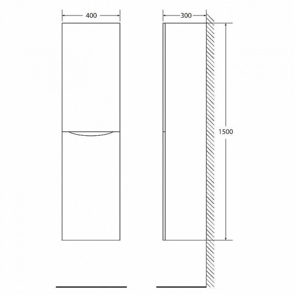 Фото пенал подвесной belbagno fly-marino 40 l 40 см fly-marino-1500-2a-sc-bl-p-l цвет: bianco lucido