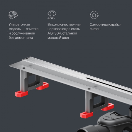 Фото душевой трап am.pm masterflow 80 см w01sc-s11-080-05sb