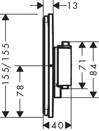 Фото термостатический смеситель для душа hansgrohe shower select comfort e 15575140