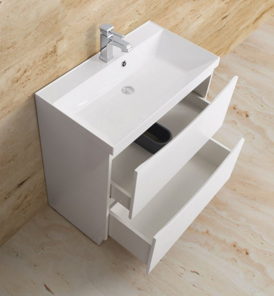 Фото тумба под раковину belbagno marino 80 см marino-800-2c-pia-bl-p цвет: bianco lucido