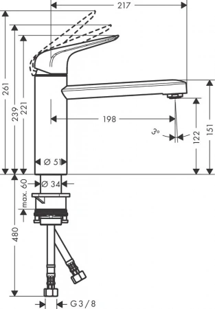 Фото смеситель для кухонной мойки hansgrohe focus 71805000