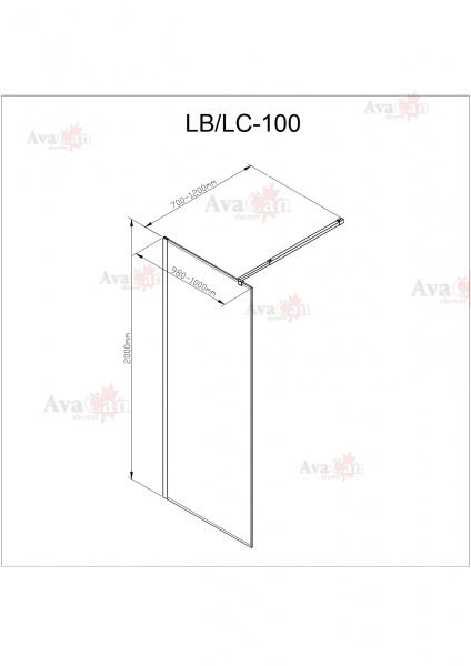 Фото душевая стенка avacan lb 100 mt