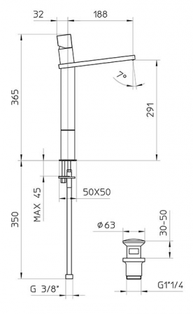 Фото смеситель для раковины bossini cube z004303.073
