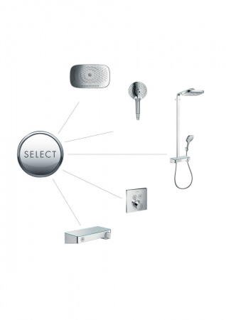 Фото душевая стойка hansgrohe raindance select e 300 3jet showerpipe 27127400