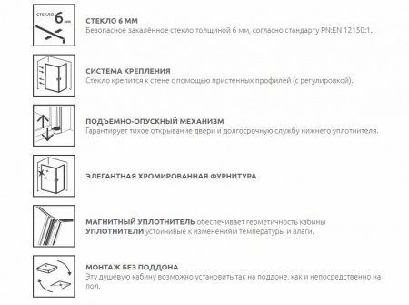 Фото душевое ограждение radaway almatea pdd 100x100 см 30522-01-01n