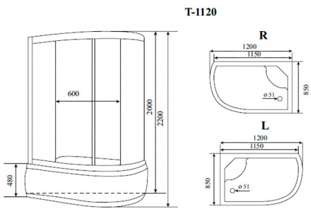 Фото душевая кабина timo comfort t-8820f r 120x85 см