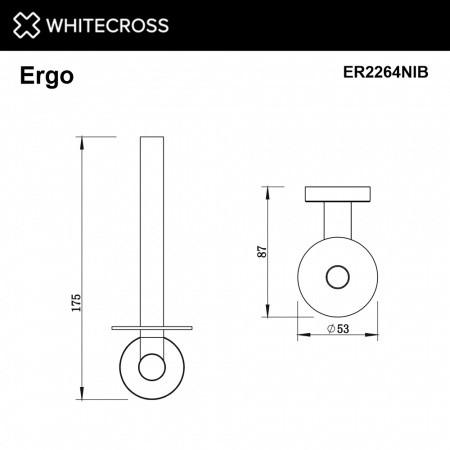 Фото держатель для туалетной бумаги whitecross ergo er2264nib, цвет: никель брашированный