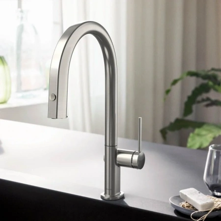Фото смеситель для кухонной мойки hansgrohe aqittura 76801800