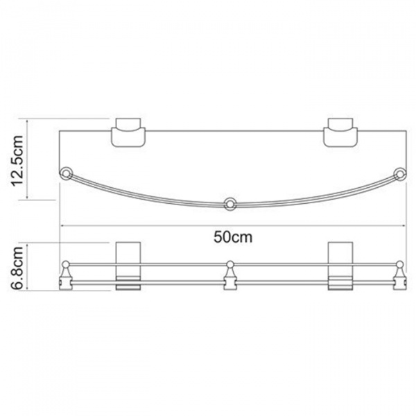 Фото полка стеклянная wasserkraft leine k-5044white