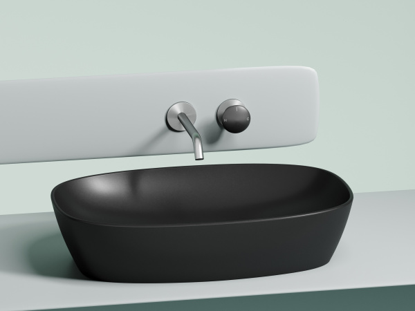 Фото раковина накладная ceramicanova element 60 см, цвет: черный cn6049mb