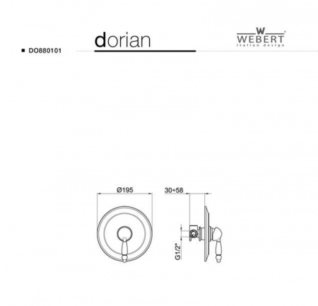 Фото встраиваемый смеситель для душа webert dorian, цвет: бронза do880101065