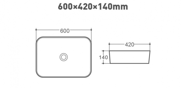 Фото раковина накладная art&max am310-t 60 см