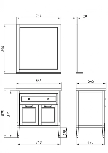 Фото тумба под раковину asb woodline гранда 85 см, цвет: grigio 11487 гр
