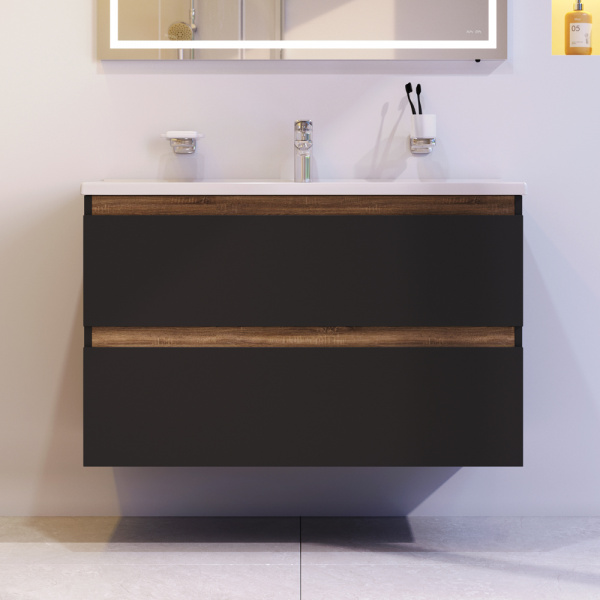 Фото тумба под раковину  am.pm x-joy black edition 100 см m85afhx1002bm